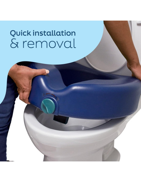 Asiento Elevado de Inodoro Medline Azul con Bloqueo 13 cm