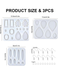 Kit de Fabricación de Joyería DIY Ksheria - Moldes de Resina y Ganchos 2