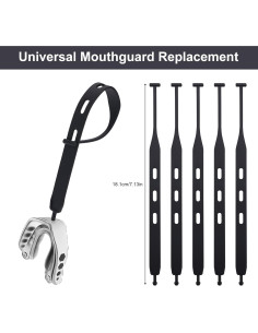 5 Correas de Protector Bucal Universal Gosknor - Negro 18.1cm 2