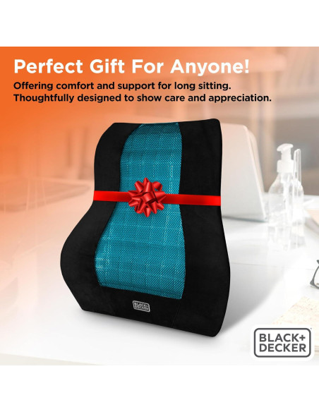 Almohada Lumbar Ergonomica BLACK+DECKER con Gel Refrescante 46x39cm