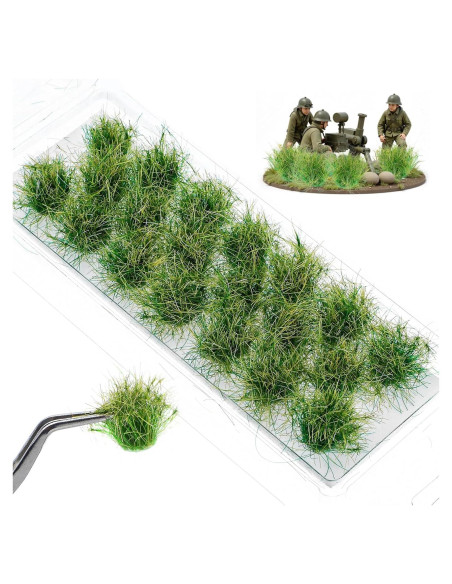 20 Piezas Hierba Estática Verde HekouJiub para Dioramas