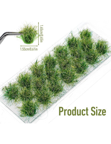 20 Piezas Hierba Estática Verde HekouJiub para Dioramas