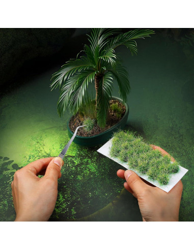 20 Piezas Hierba Estática Verde HekouJiub para Dioramas