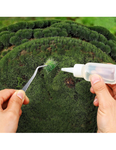 20 Piezas Hierba Estática Verde HekouJiub para Dioramas