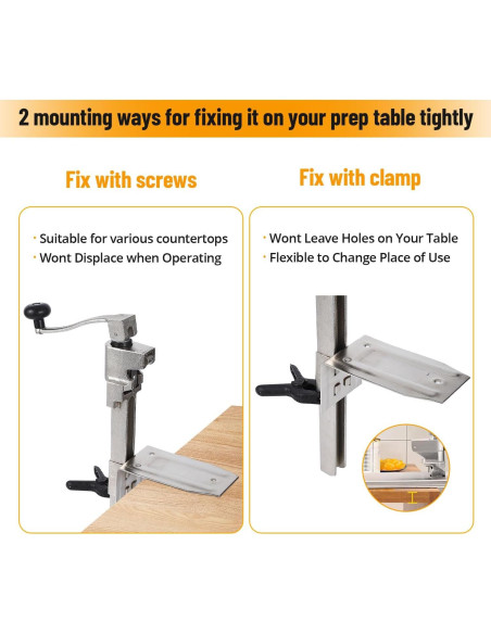 Abrelatas de mesa manual Towallmark con cuchilla de acero inoxidable