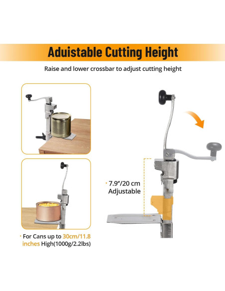 Abrelatas de mesa manual Towallmark con cuchilla de acero inoxidable
