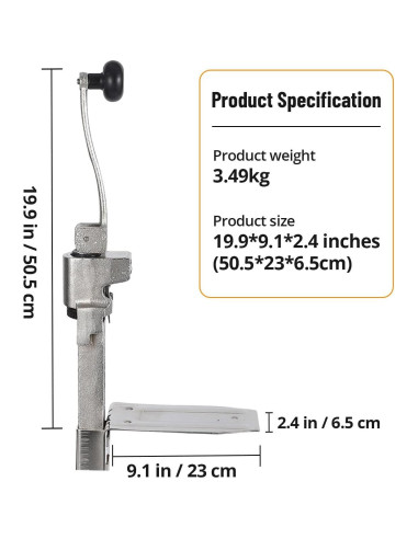 Abrelatas de mesa manual Towallmark con cuchilla de acero inoxidable