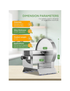 Cortadora de Verduras FOHERE SL-02 Acero Inoxidable 0-10mm 2