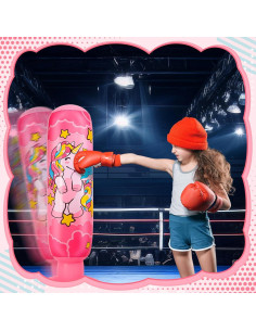 2 Bolsas de Boxeo Inflables Vinsatin Unicornio Rosa 119 cm 2