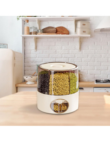 Cubo de Arroz Rotativo Liubalsenml 6 Compartimentos 23.5x28cm