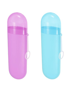Estuche de Cepillo de Dientes de Viaje YKuzLx 2 Piezas - Púrpura y Azul