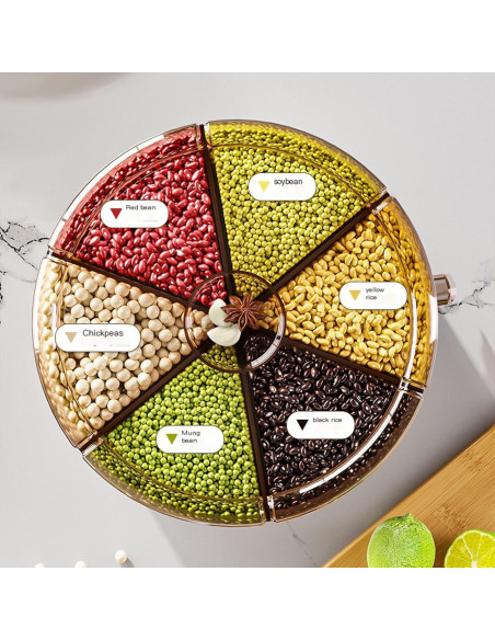 Cubo de Arroz Rotativo Liubalsenml 6 Compartimentos 23.5x28cm