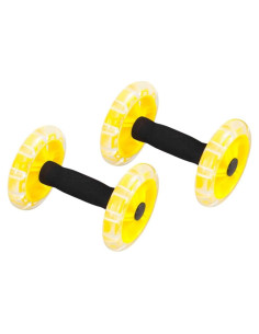 Rodillo Abdominal Kisangel Amarillo 14x20cm con Pesas de Mano
