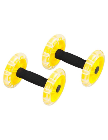 Rodillo Abdominal Kisangel Amarillo 14x20cm con Pesas de Mano