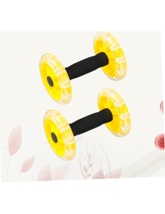 Rodillo Abdominal Kisangel Amarillo 14x20cm con Pesas de Mano 2