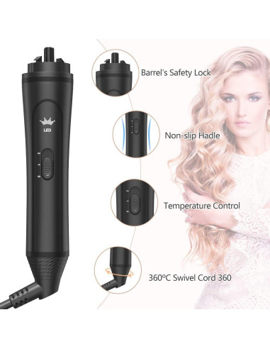 Plancha de Rizar 6 en 1 Uvistare con Barriles Cerámicos Intercambiables