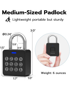 Candado Inteligente Biométrico Anweller P7 con Huella y Código 2