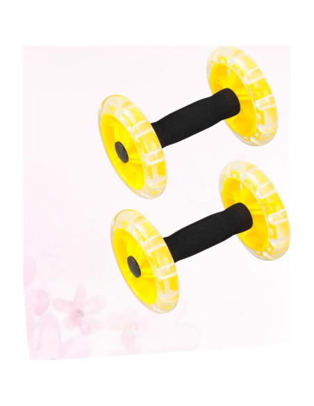 Rodillo Abdominal Kisangel Amarillo 14x20cm con Pesas de Mano