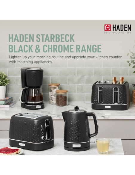 Tostadora Haden Starbeck 2 Rebanadas Acero Inoxidable Negro
