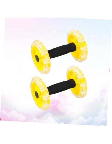 Rodillo Abdominal Kisangel Amarillo 14x20cm con Pesas de Mano