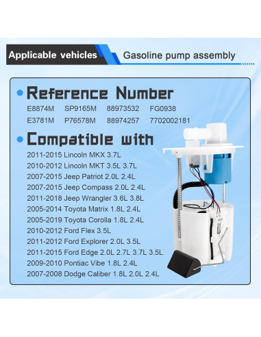 Conjunto Bomba de Combustible Eléctrica GZYQPDZ ZYQP-0051 1.8L 2.4L
