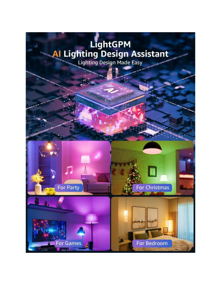 Bombillas Inteligentes Lepro B2 AI - 1100LM RGBWW, Paquete de 2