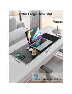 Alfombrilla de Carga Inalámbrica 80x40cm abc.mat Negra 2