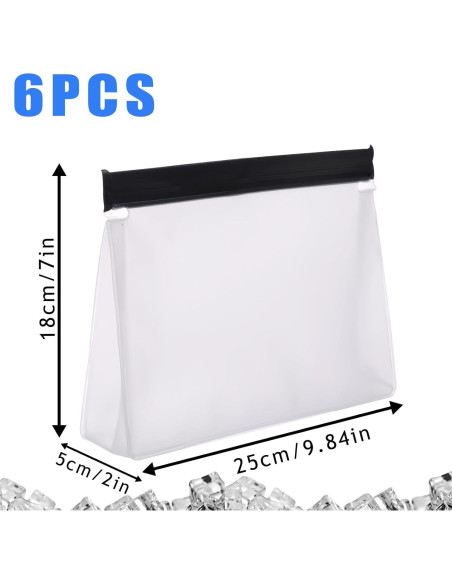 Conjunto de 6 Bolsas de Hielo Reutilizables YEXEXINM 25.4x18.5cm