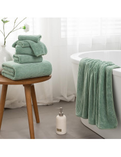 Juego de Toallas de Baño 4 Piezas Jessy Home Verde 89x178cm 2