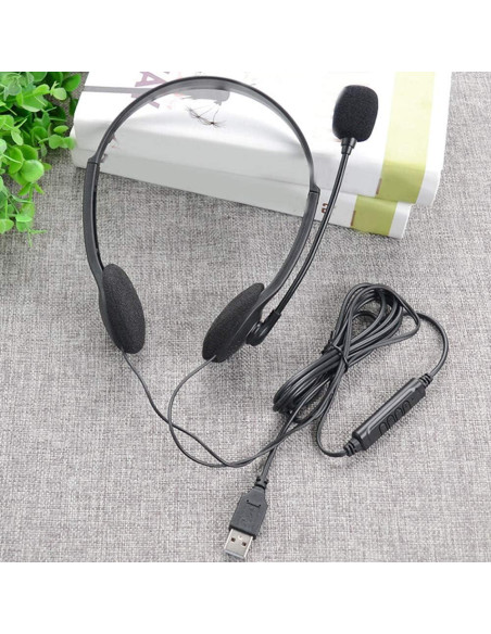 Auriculares USB CALIDAKA con Micrófono, Livianos y Ajustables Auriculares USB CALIDAKA con Micrófono, Livianos y Ajustables