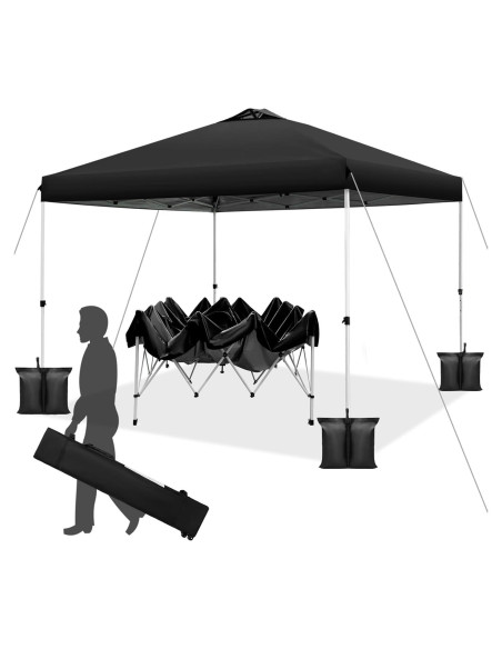 Carpa Plegable WEIZE 3.05x3.05m Ajustable Impermeable Negra