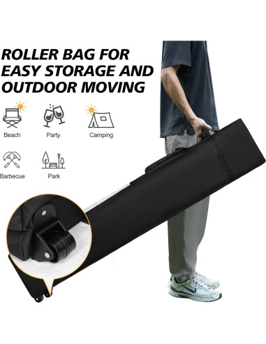 Carpa Plegable WEIZE 3.05x3.05m Ajustable Impermeable Negra