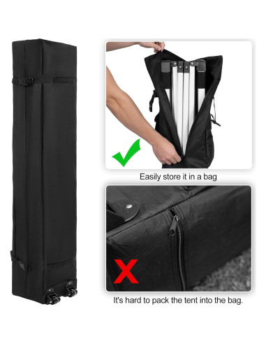 Carpa Plegable WEIZE 3.05x3.05m Ajustable Impermeable Negra