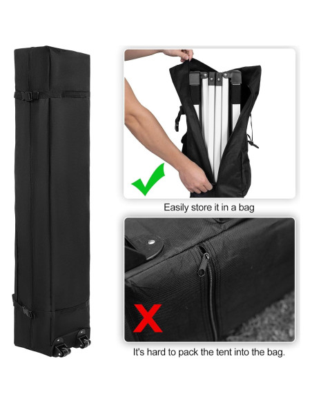 Carpa Plegable WEIZE 3.05x3.05m Ajustable Impermeable Negra