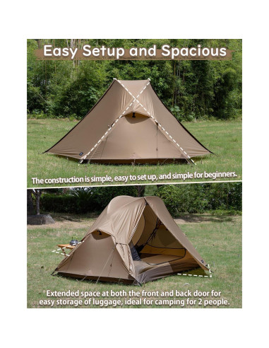 Tienda de Camping MC TOMOUNT Ultraligera 2 Personas Impermeable