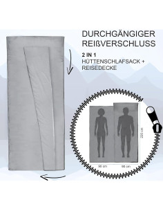 Saco de Dormir 2-en-1 Miqio Forro y Sábana de Viaje XL 2