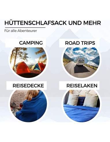 Saco de Dormir 2-en-1 Miqio Forro y Sábana de Viaje XL