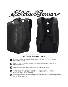 Mochila Eddie Bauer Voyager 3.0 30L Acceso Dual Laptop 2