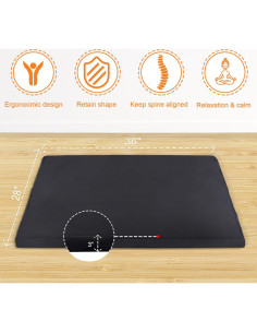 Mat de Meditación FelizMax 91x71cm Algodón Orgánico Gris 2