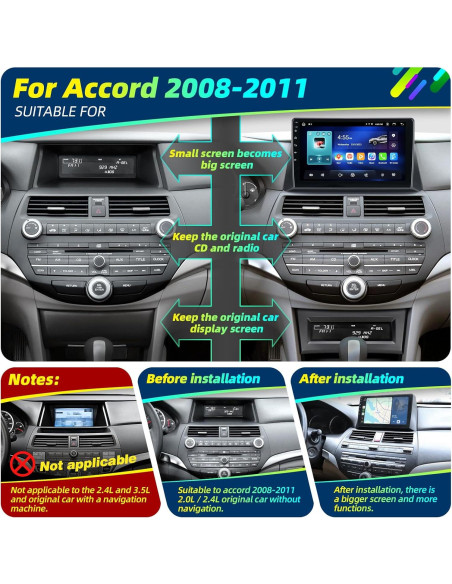 Radio Android 10.2" para Honda Accord 2008-2011 Carplay Bluetooth
