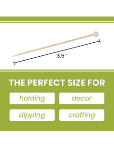 Palillos de cóctel de bambú Plasticpro 8.9 cm - Paquete de 200 2