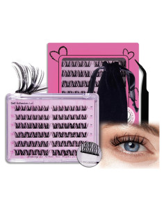 72 Pestañas Autoadhesivas Sintéticas 14mm Marca - Reutilizables