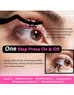 72 Pestañas Autoadhesivas Sintéticas 14mm Marca - Reutilizables 2