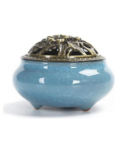 Quemador de Incienso de Cerámica AISIBO Azul 7.4 cm