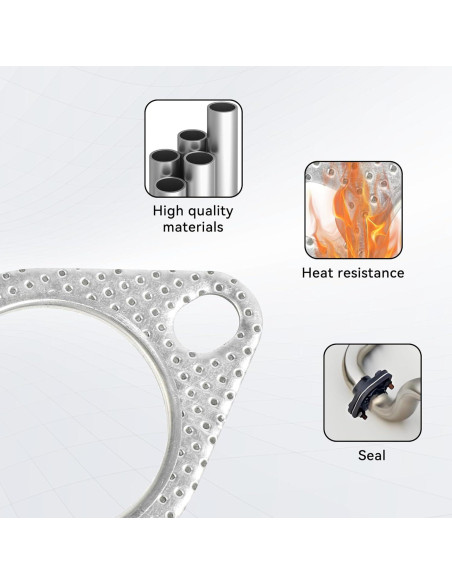 Junta de Escape Tioollev 5.08cm Kit de Reparación con Tornillos
