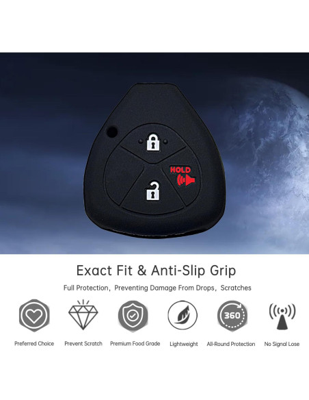 Cubierta de llavero Toyota RAV4 Avensis 3 botones Silicona