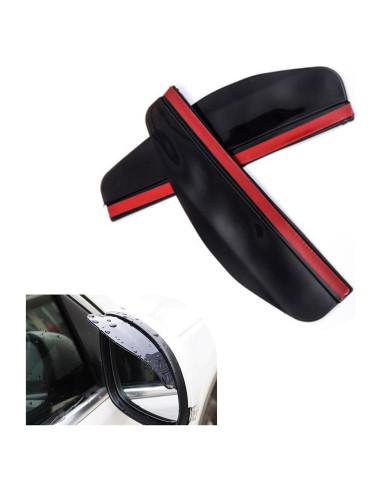 Cejas de Lluvia para Espejo Retrovisor Ferianl 2PCS PVC Negro