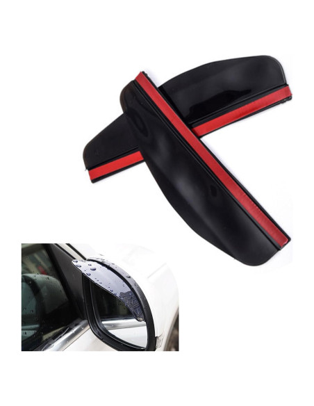 Cejas de Lluvia para Espejo Retrovisor Ferianl 2PCS PVC Negro