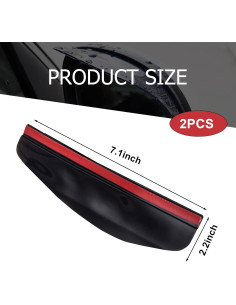 Cejas de Lluvia para Espejo Retrovisor Ferianl 2PCS PVC Negro 2