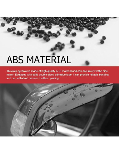 Cejas de Lluvia para Espejo Retrovisor Ferianl 2PCS PVC Negro